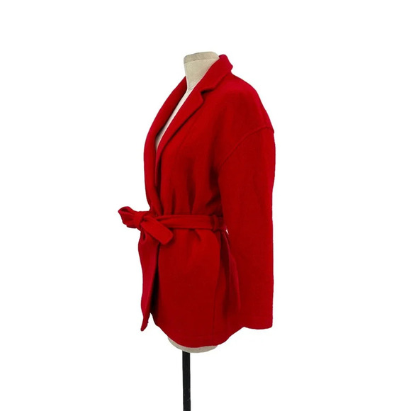 J. Crew Camille Short Boiled Wool Wrap Coat In Bright Red Size XXS - Picture 5 of 13